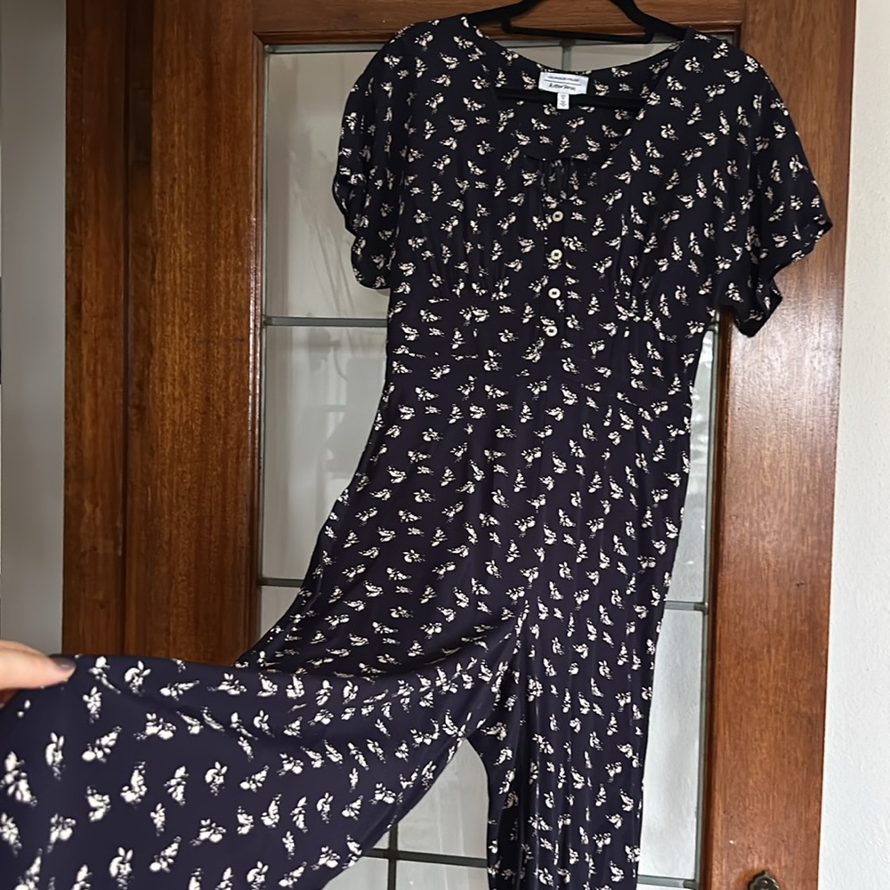 💐 & other stories navy floral jumpsuit 💐